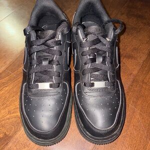 Nike Kids Black Leather Sneakers